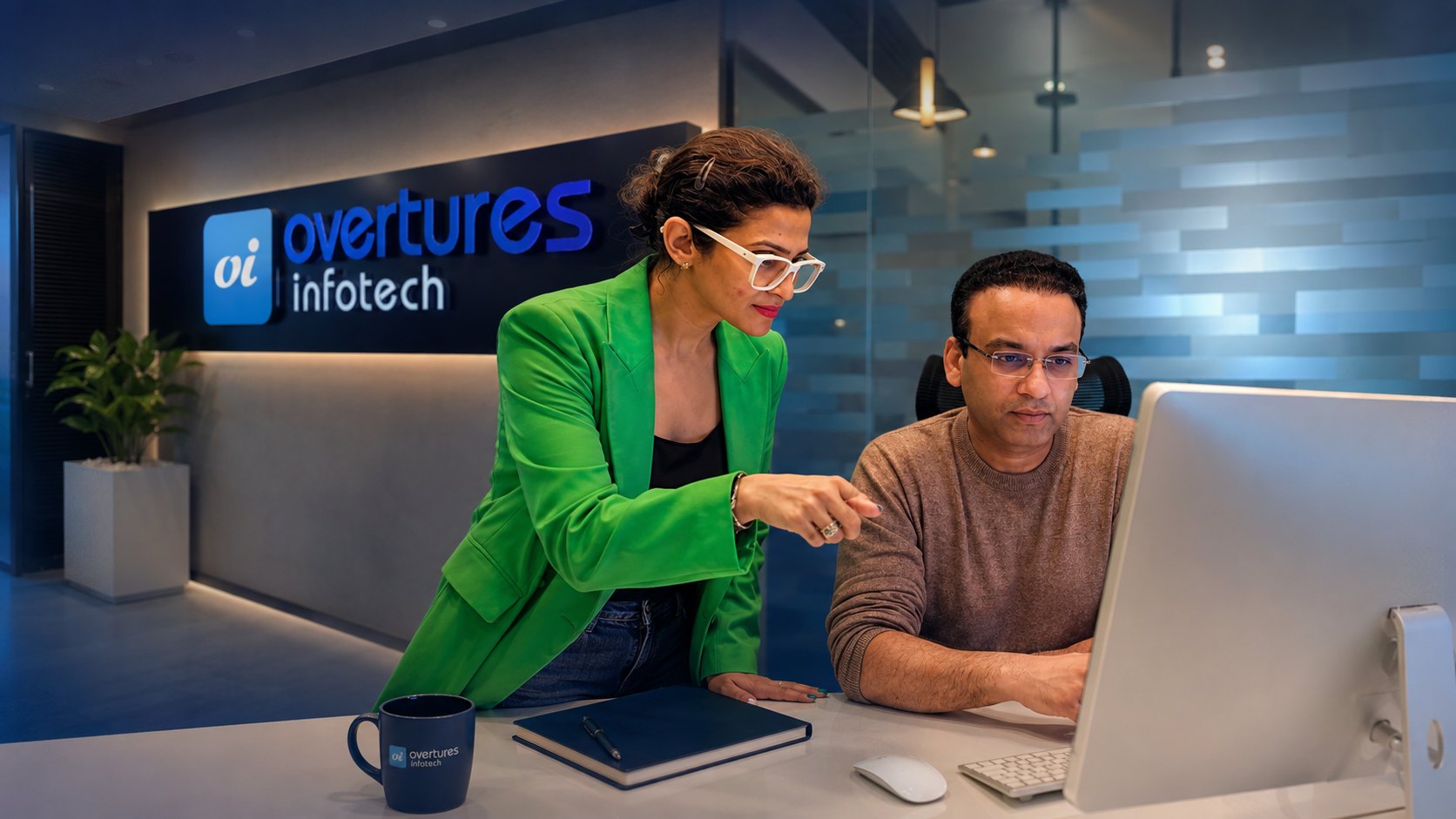 Team working in the OVERTURES office